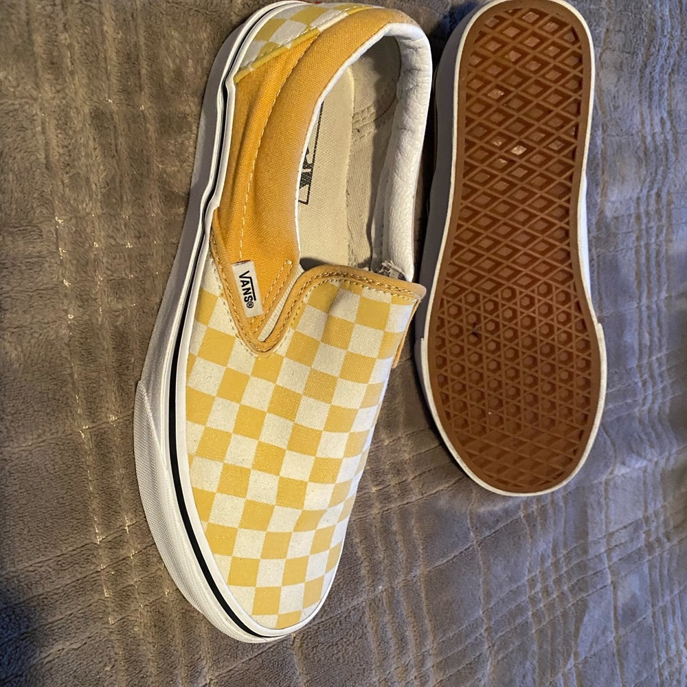 Yellow slip on Vans cute and comfy lightly worn!